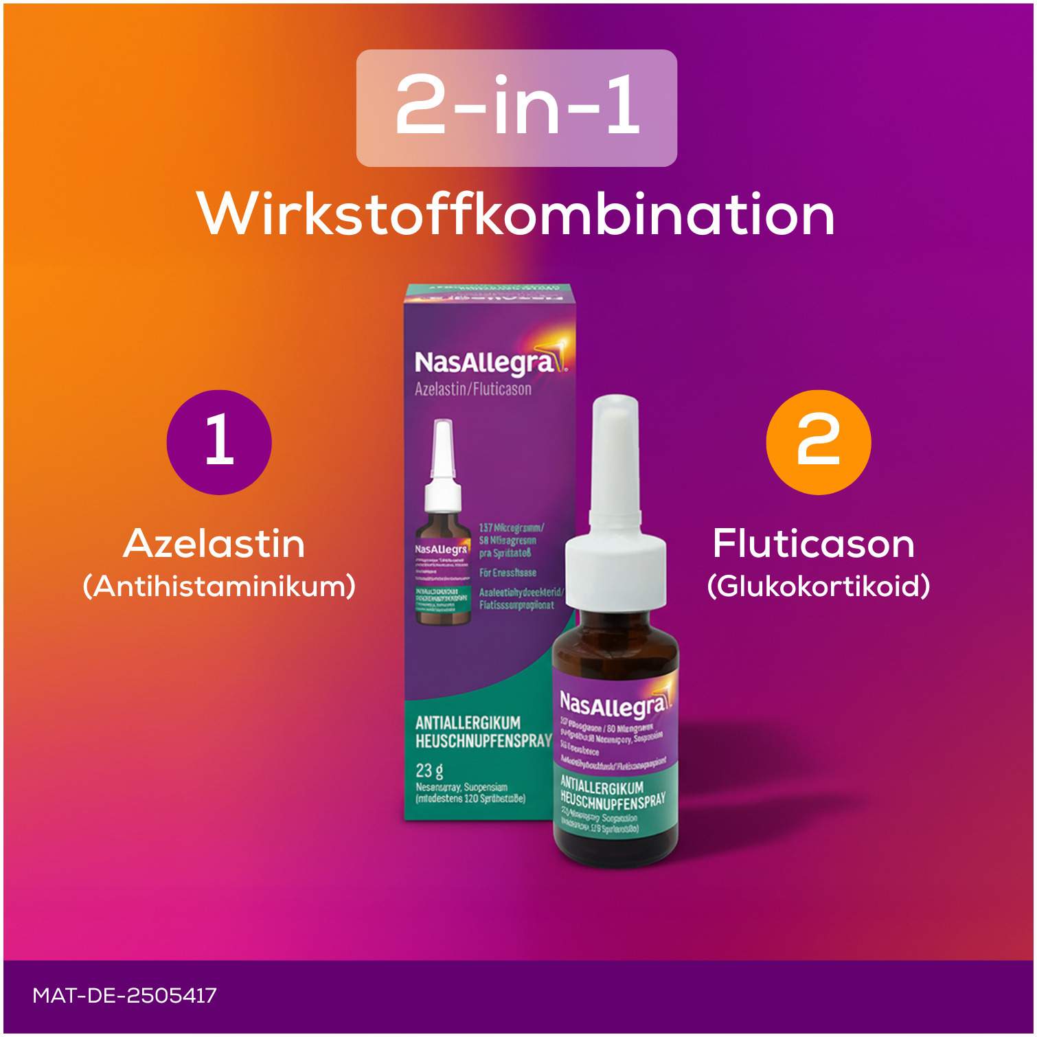NasAllegra - Heuschnupfenspray mit Azelastin + Fluticason 23 g