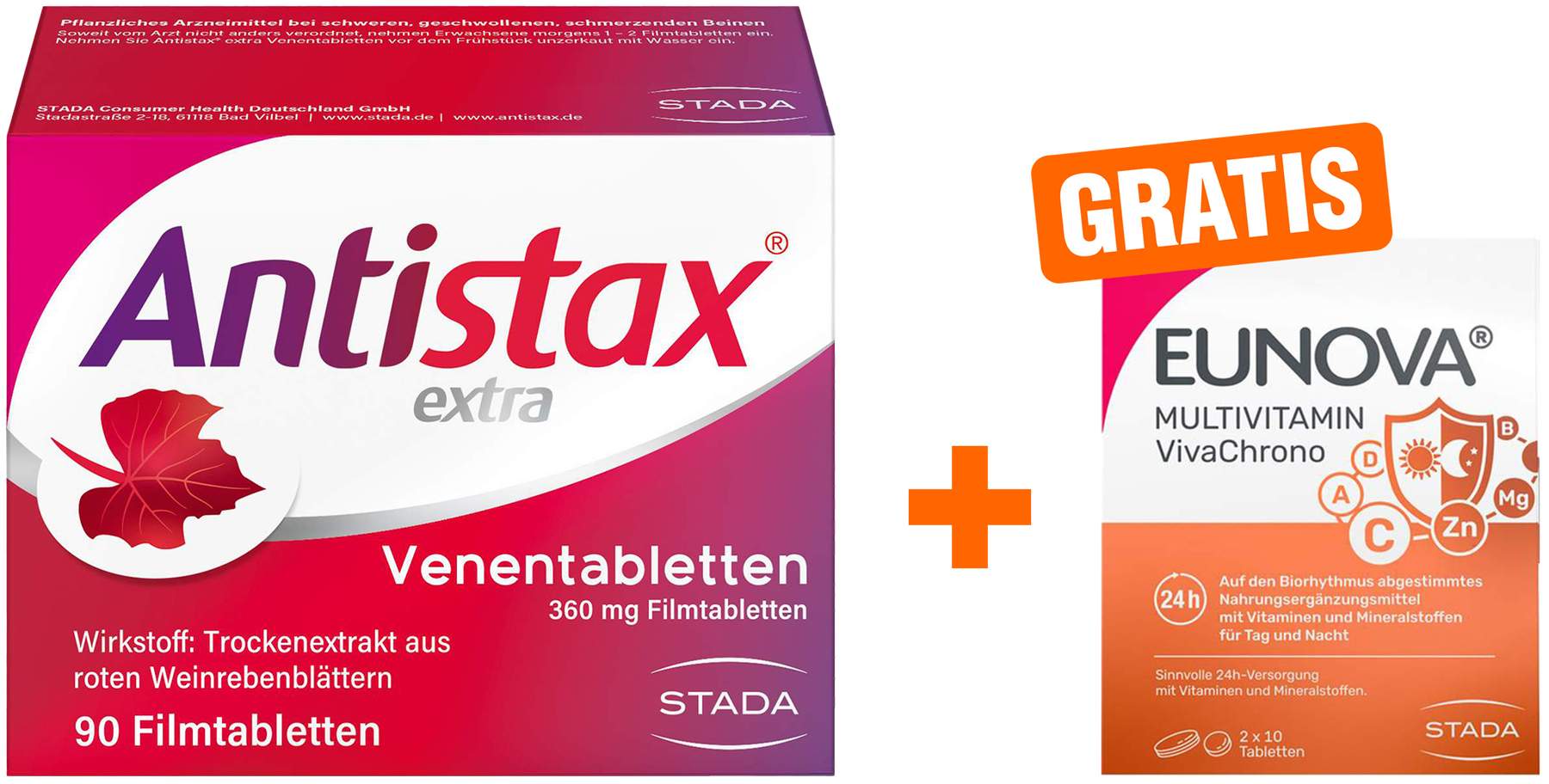 Antistax extra 90 Filmtabletten + gratis Eunova VivaChrono 2 x 10 Tabletten