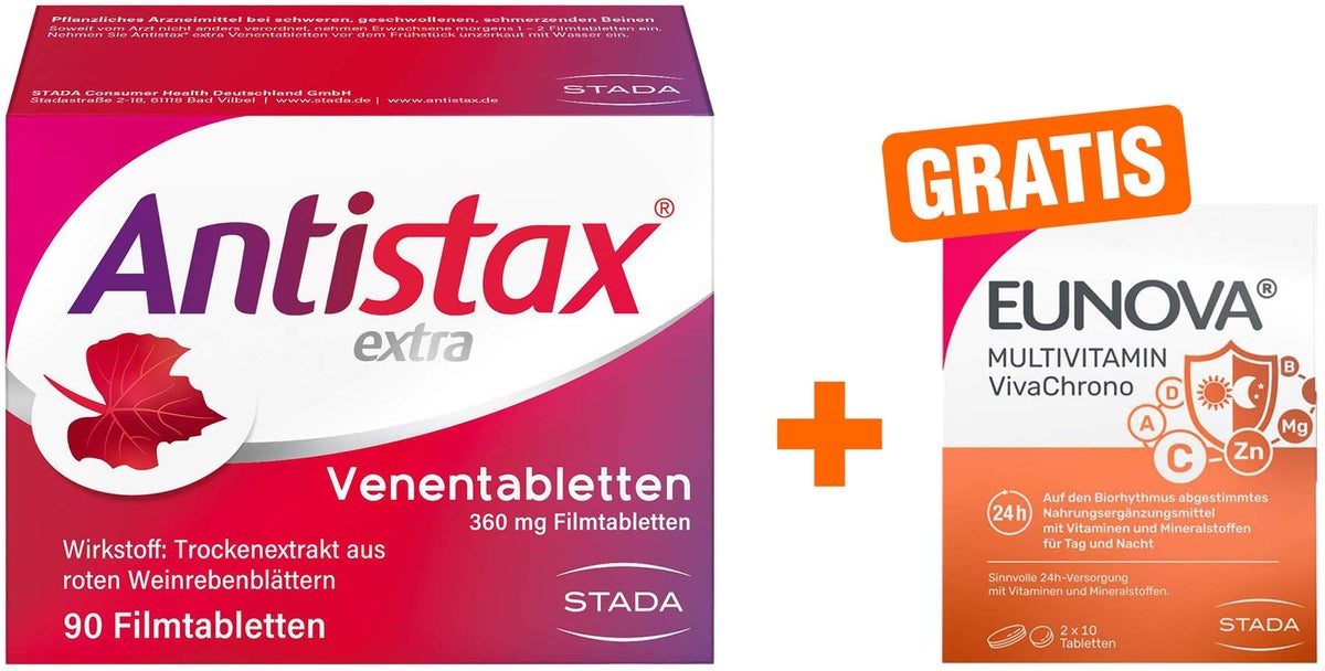 Antistax extra 90 Filmtabletten + gratis Eunova VivaChrono 2 x 10 Tabletten