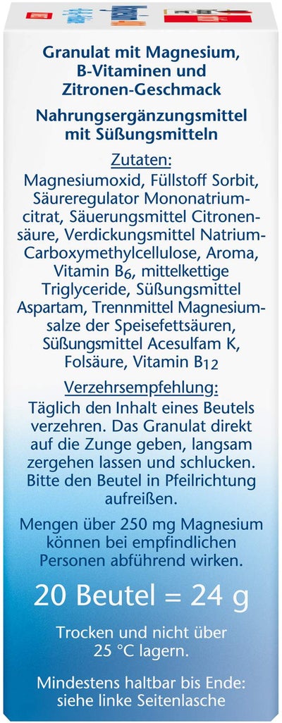Doppelherz aktiv Magnesium +B6 +B12 +Folsäure direkt Pellets 20 Stück