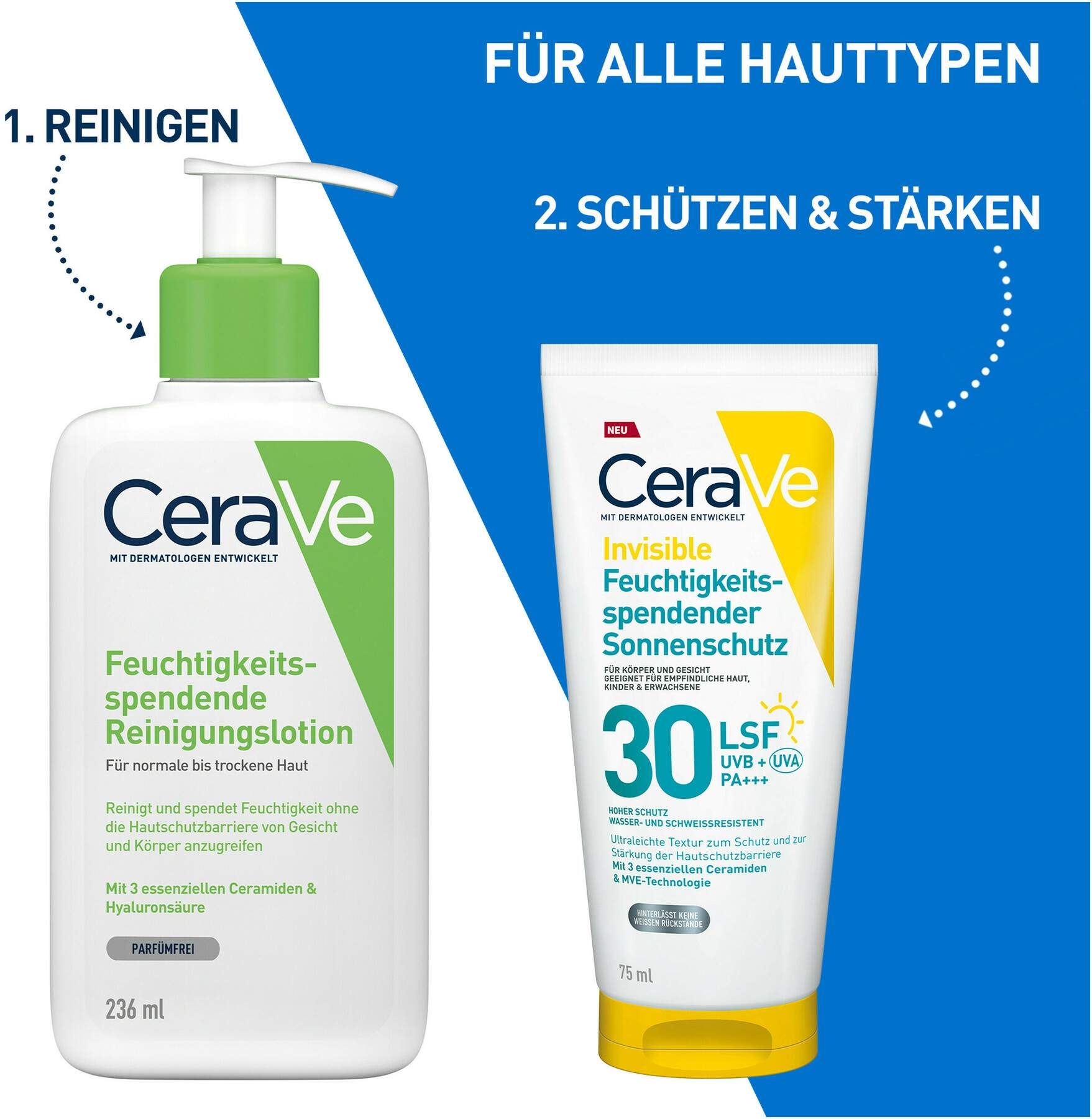 CeraVe Invisible Feuchtigkeitsspendender Sonnenschutz LSF 30 75 ml