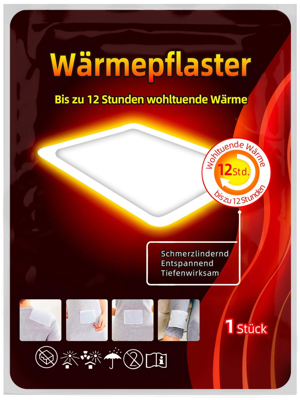 Wärmepflaster mit 12h Wärme1 Stück, 13 x 10 cm