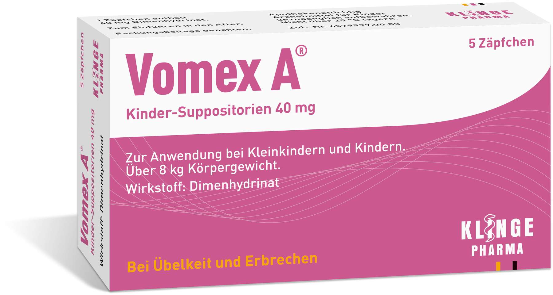 Vomex A Kinder-Suppositorien 40 mg 5 Stück
