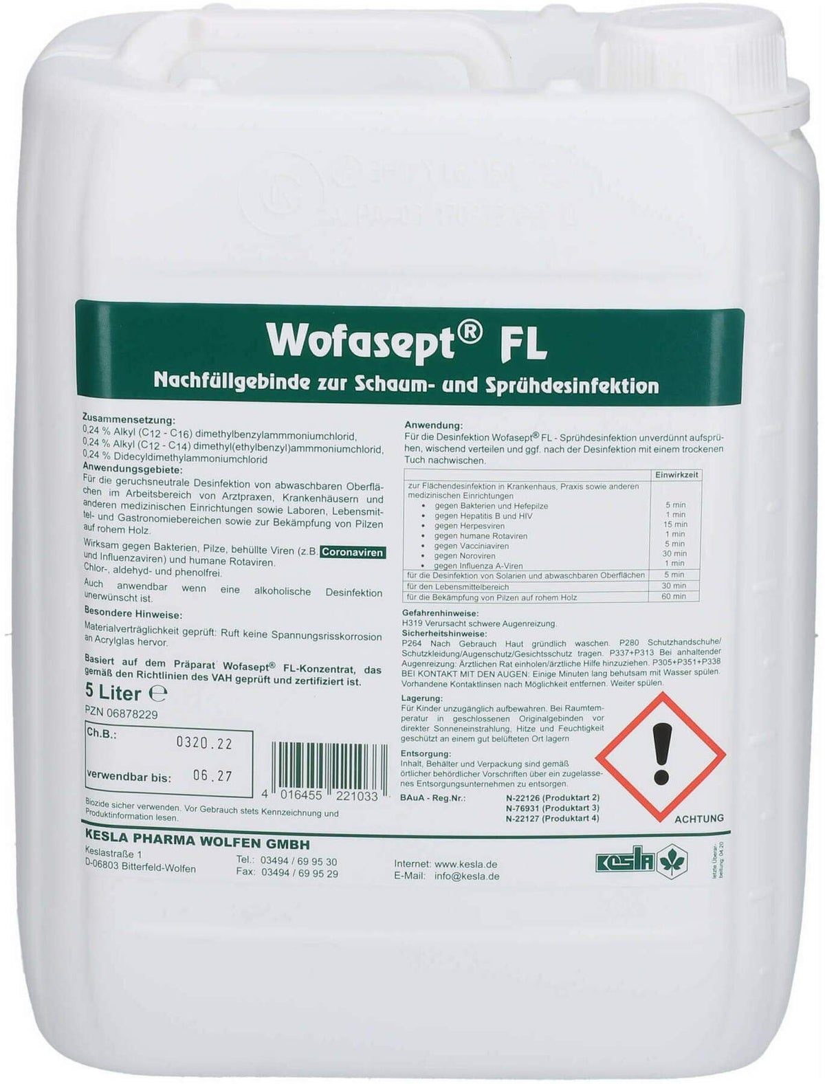 Wofasept Fl Lösung 5 L Lösung