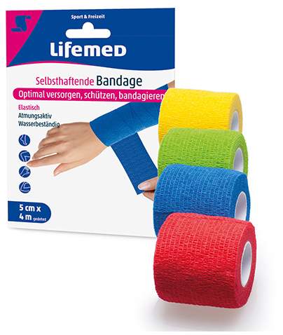 Selbsthaftende Bandage 3er-Set farbig sortiert