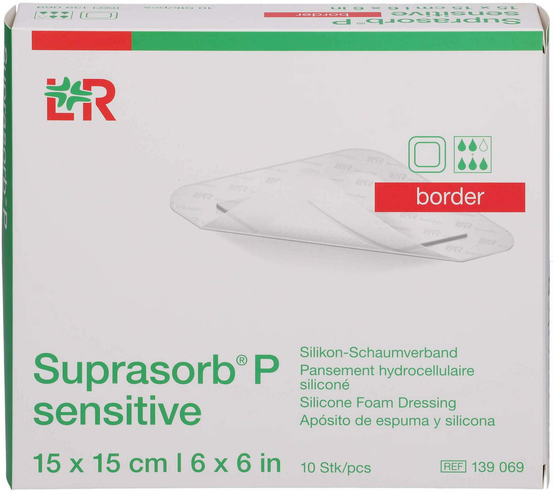 Suprasorb P Sensitive Pu-Schaumv.Border 15 X 15 cm 10 Stk