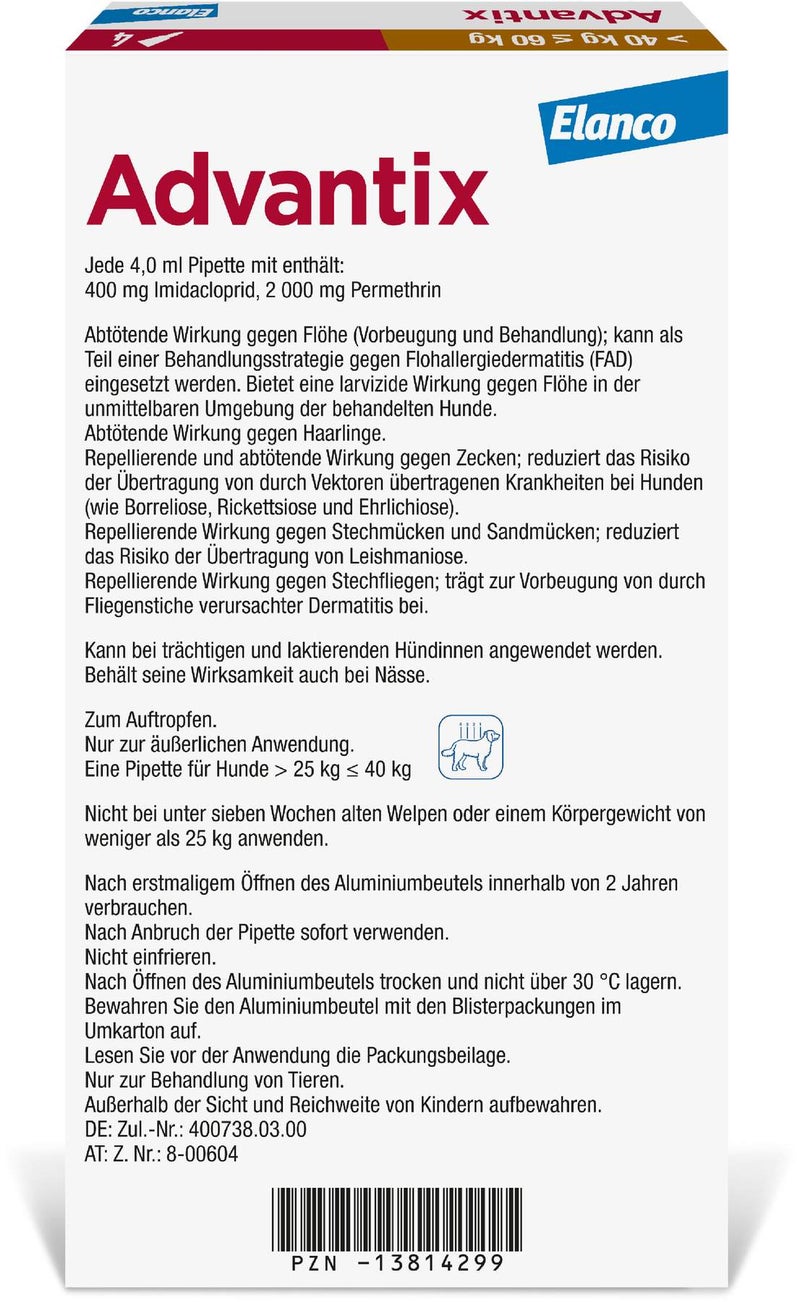 Advantix Spot-On Hund 40-60 kg 4 x 6 ml Lösung