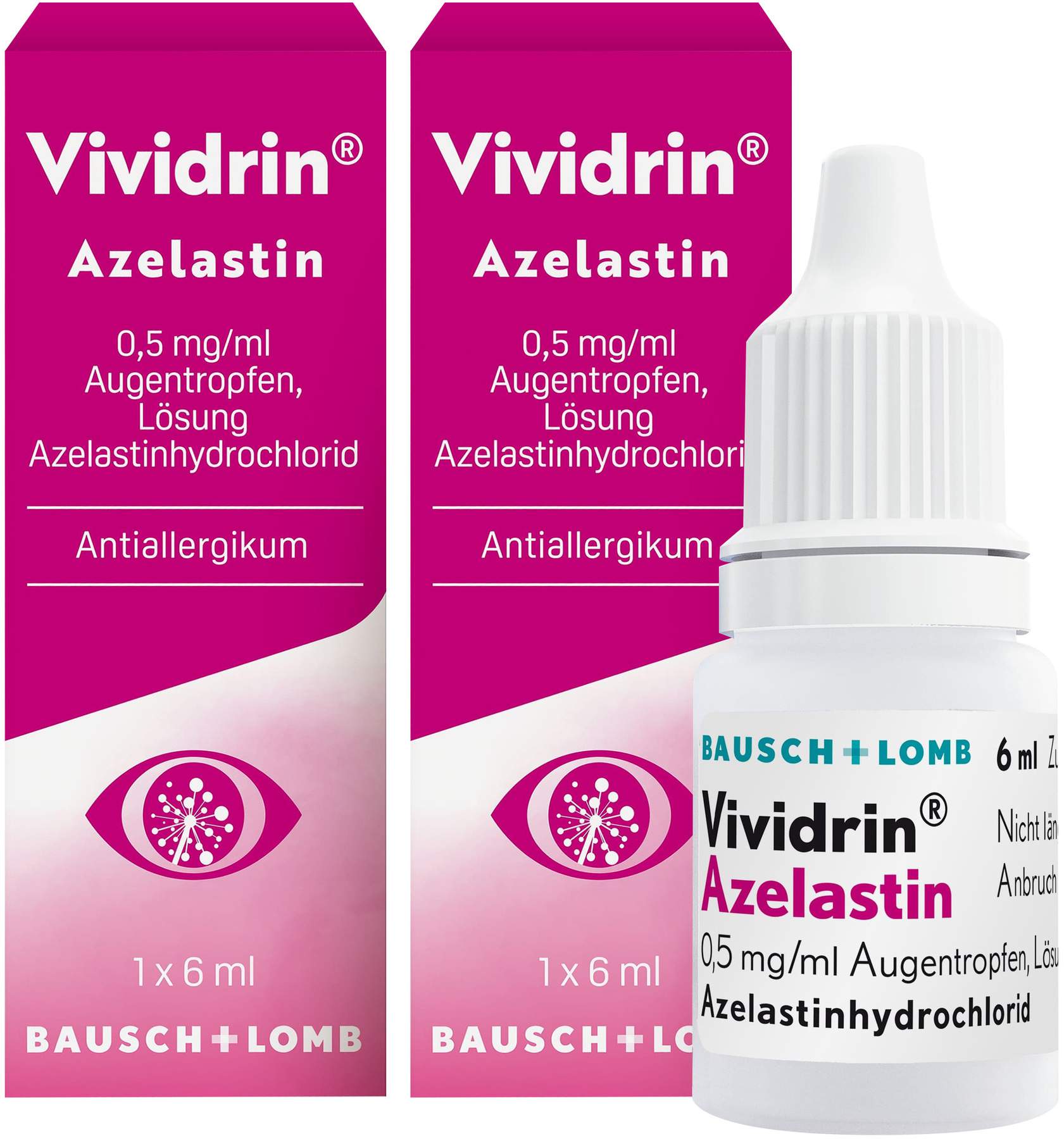 Vividrin Azelastin 0,5 mg je ml Augentropfen 2 x 6 ml Augentropfen