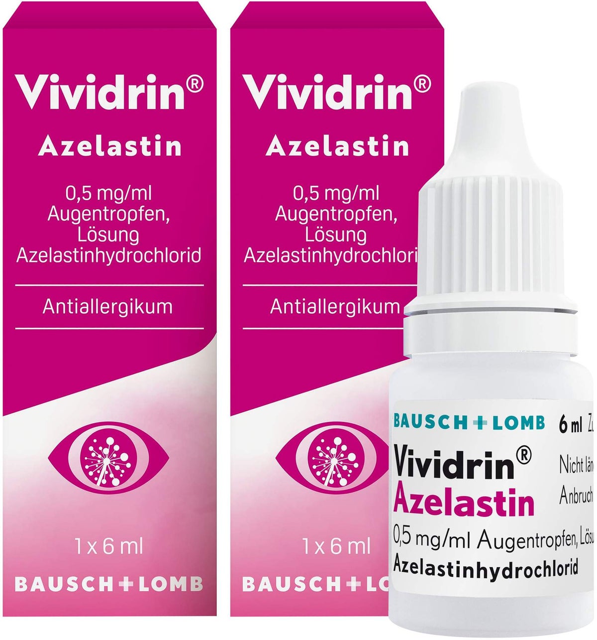 Vividrin Azelastin 0,5 mg je ml Augentropfen 2 x 6 ml Augentropfen
