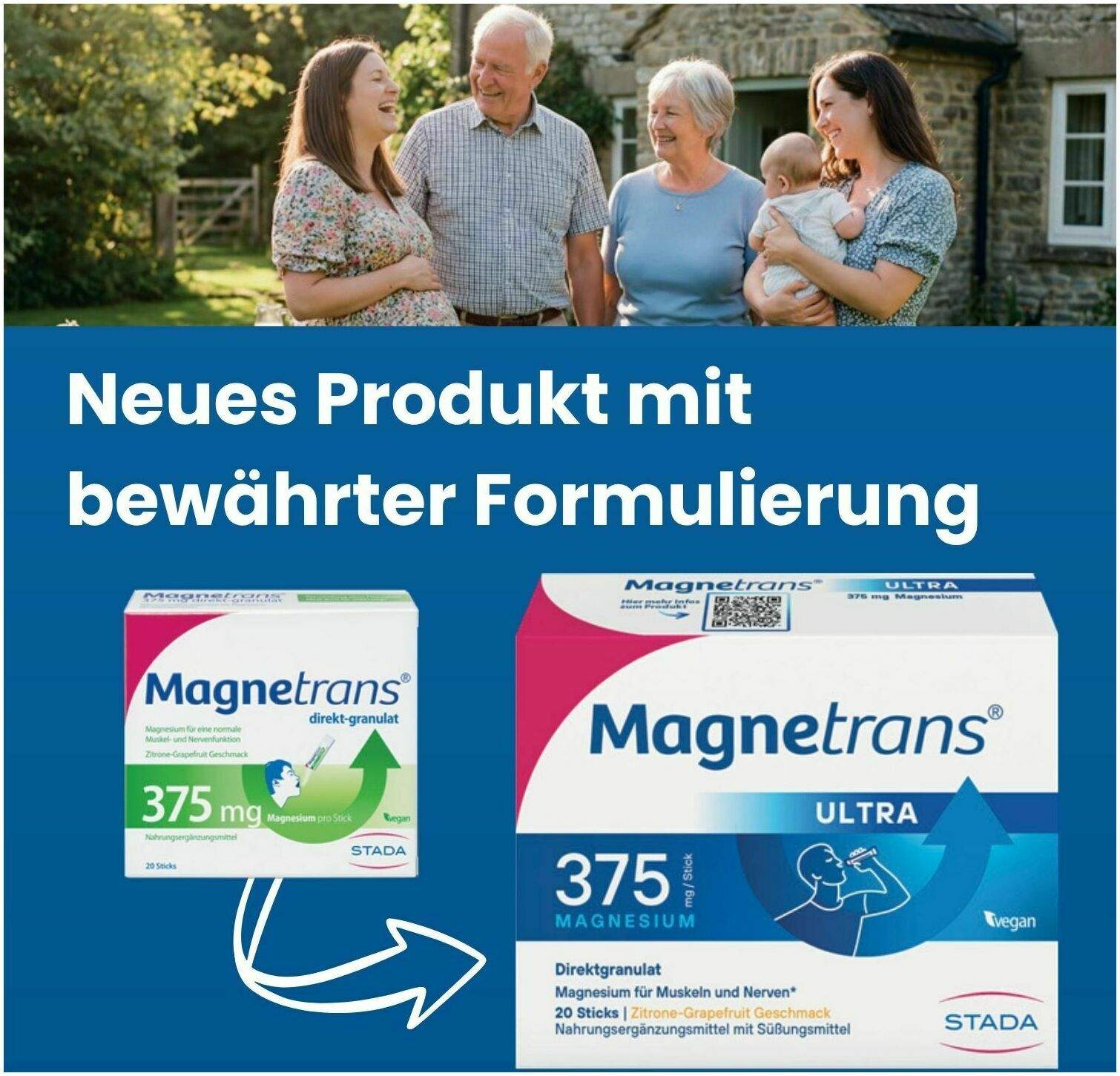 Magnetrans Ultra 375 mg Direktgranulat 50 Sticks
