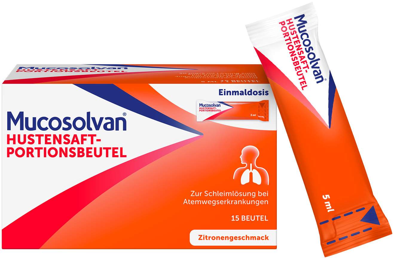 Mucosolvan Hustensaft-Portionsbeutel 15 x 5 ml