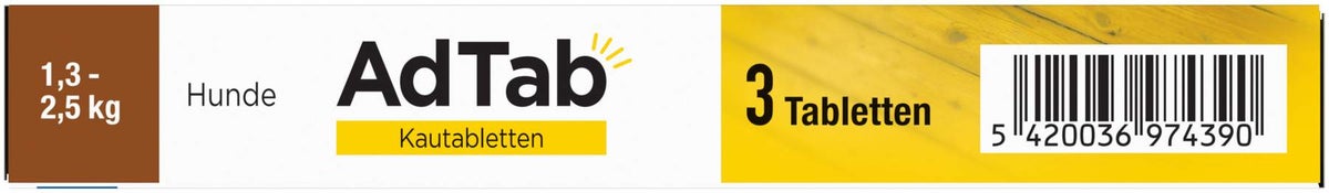 AdTab 56 mg für sehr kleine Hunde (1,3-2,5 kg) 3 Kautabletten