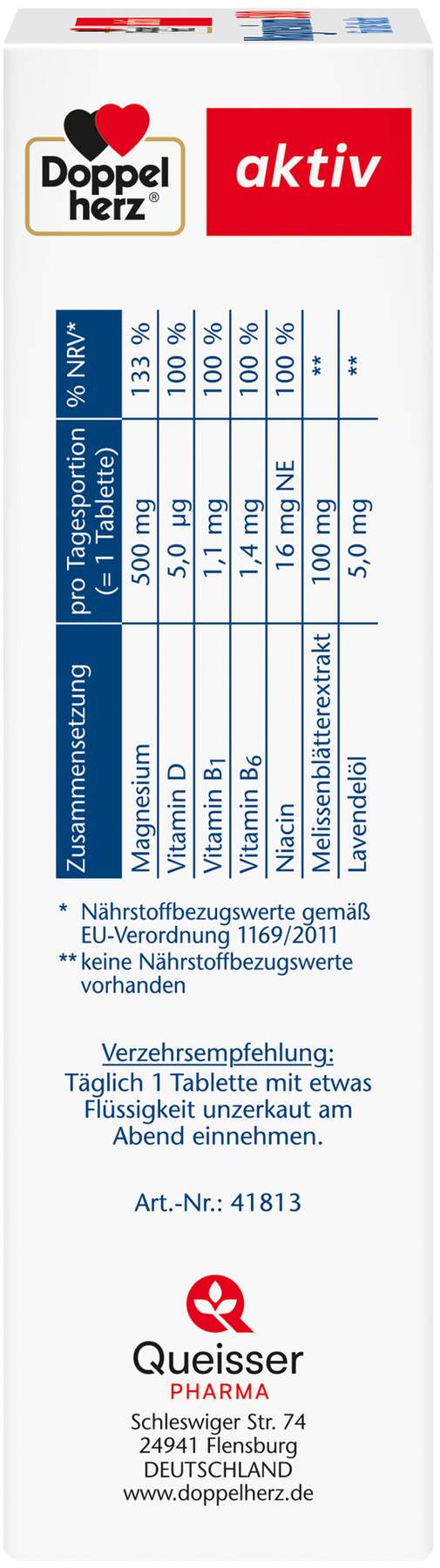 Doppelherz aktiv Magnesium 500 für die Nacht 100 Depot-Tabletten