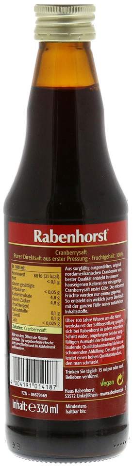 Rabenhorst Cranberry 330 ml Muttersaft
