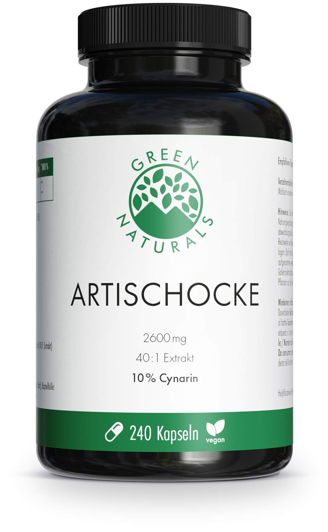 Green Naturals Artischocke 2600 mg mit 10% Cynarin 240 Kapseln