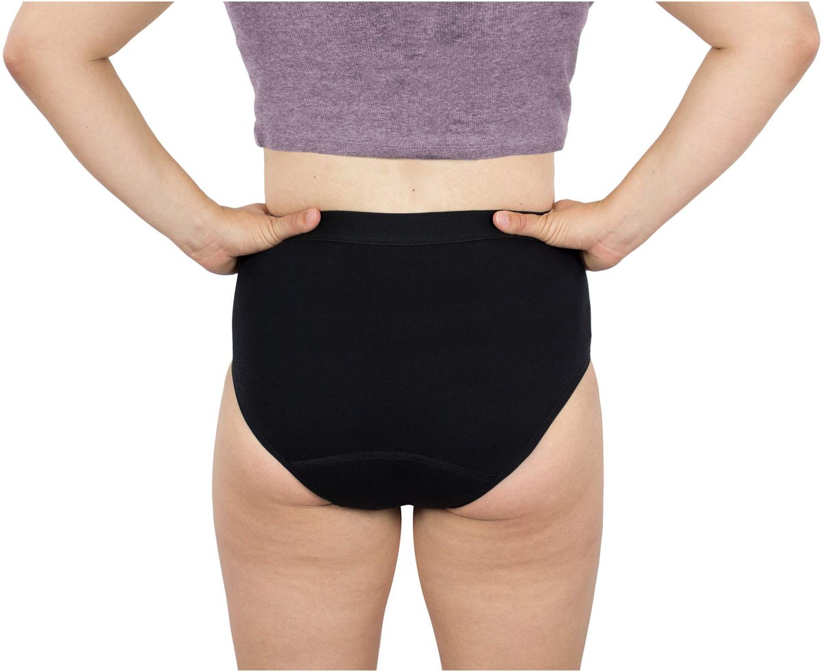 High-Waist Slip mit Saugeinlage Größe 46-48 (XL), schwarzwiederverwendbar, diskret 1 Stück