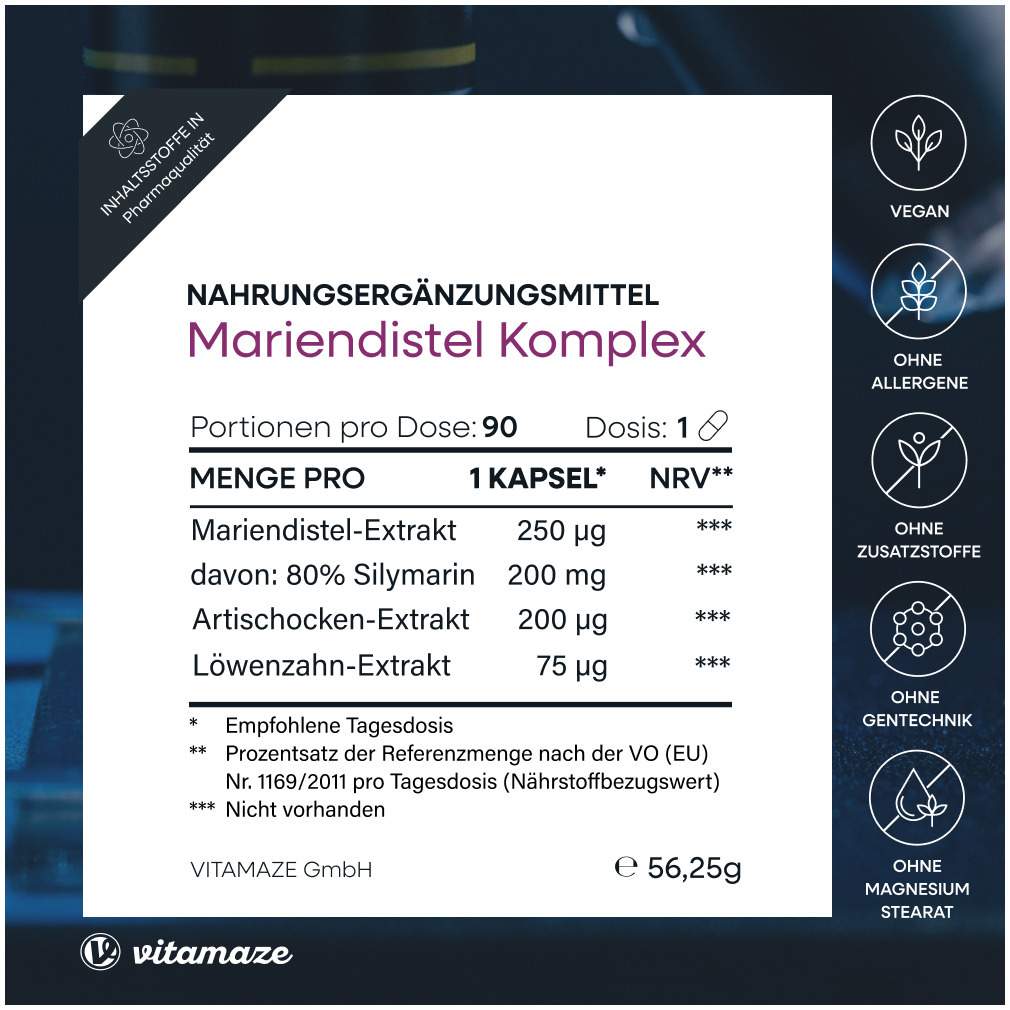 Mariendistel Komplex Artischocke + Löwenzahn 90 Kapseln