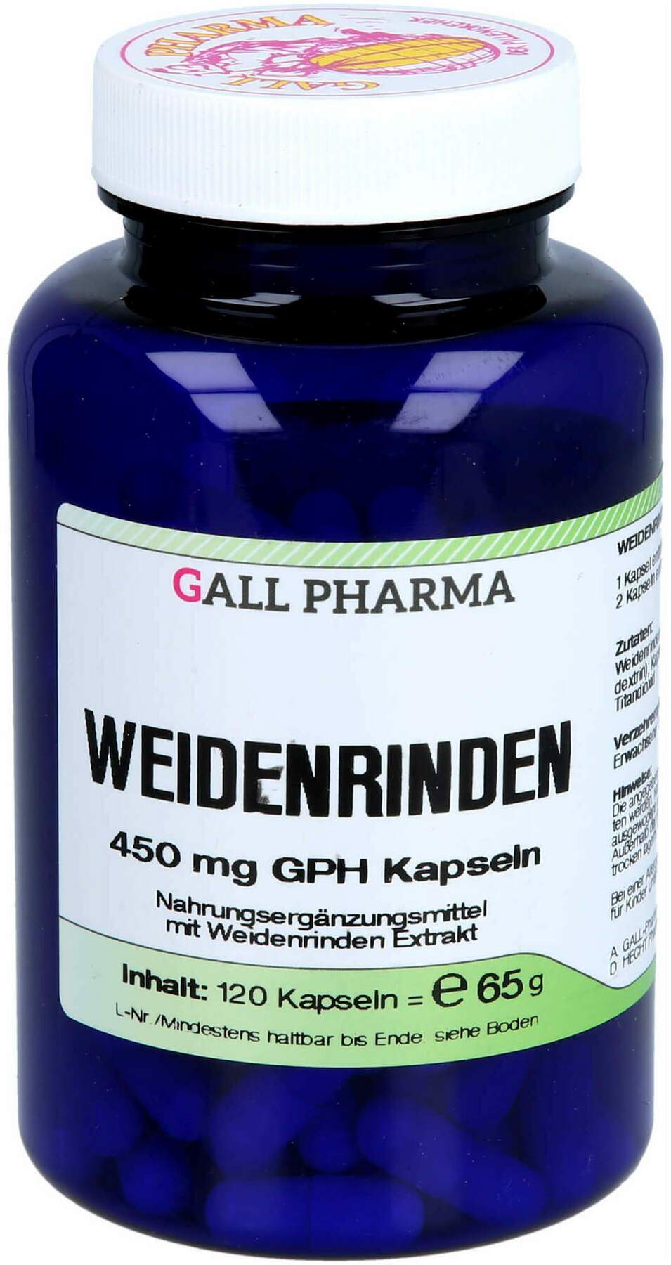 Weidenrinden 450 mg Gph 120 Kapseln