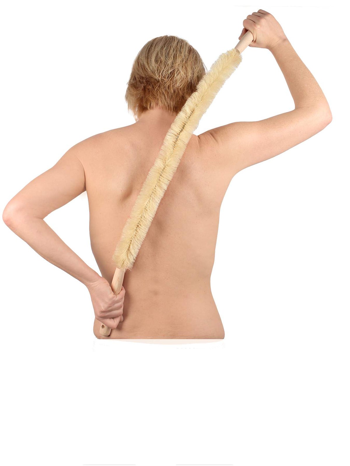 Körperbürste extra lang mit Naturborsten und Holzgriff 1 Stück