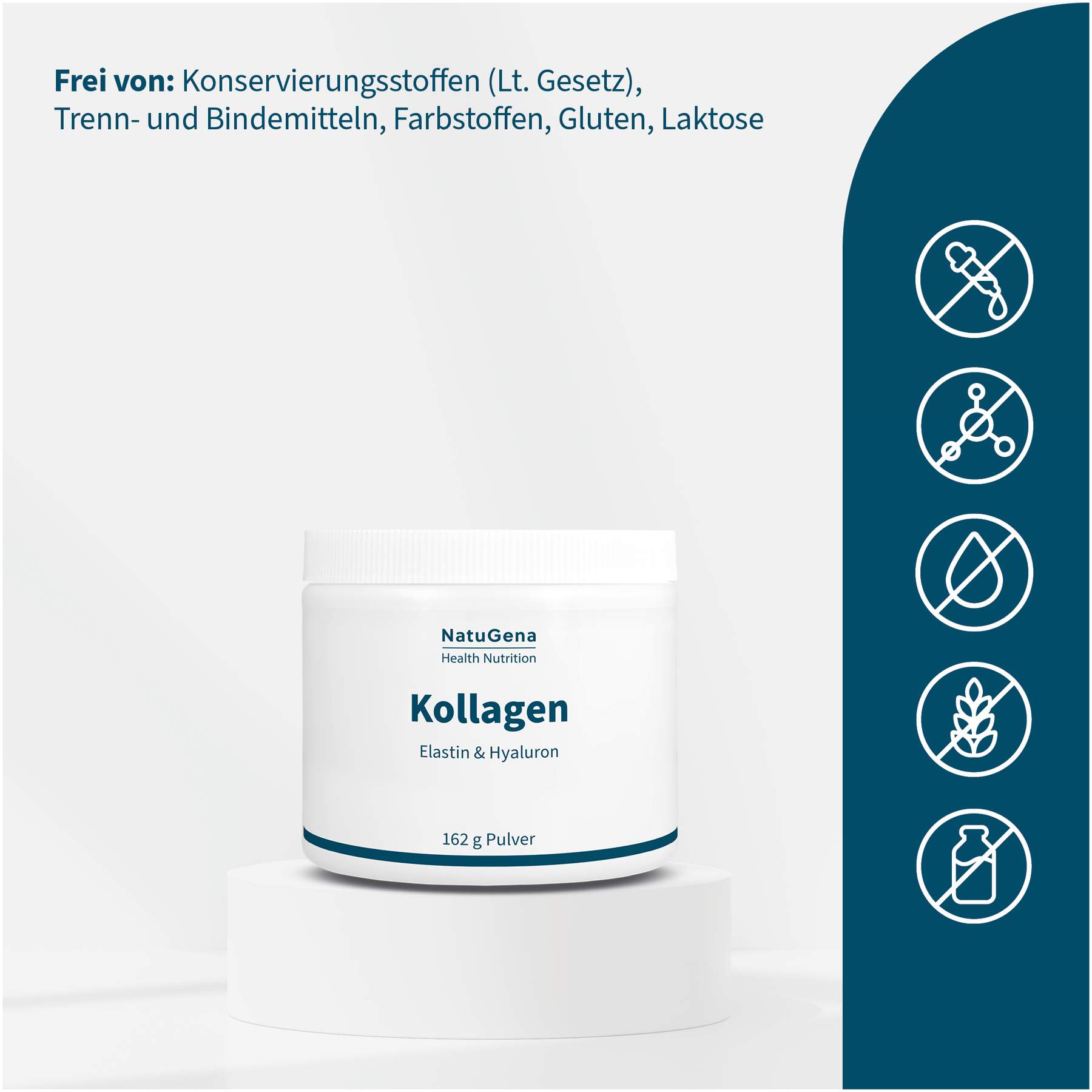 Kollagen + Elastin + Hyaluron + Vitamin C Pulver 162 g