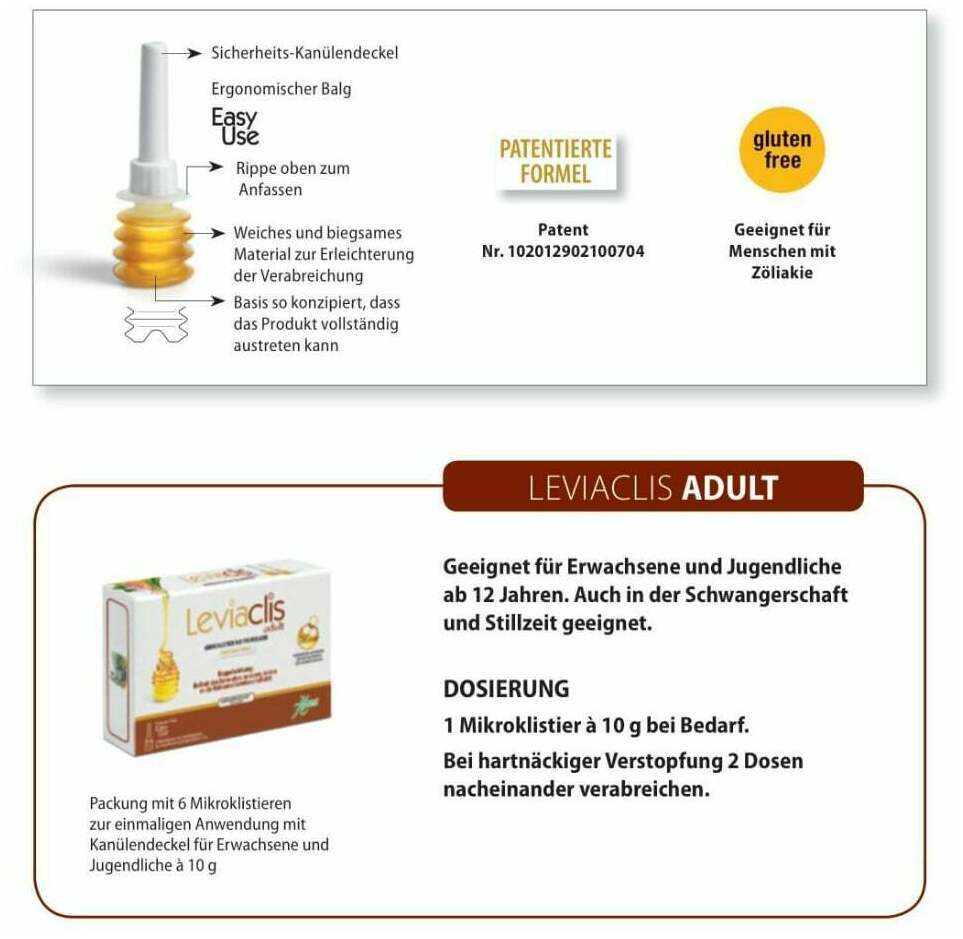 Leviaclis Erwachsene Klistiere bei Verstopfung 60 G