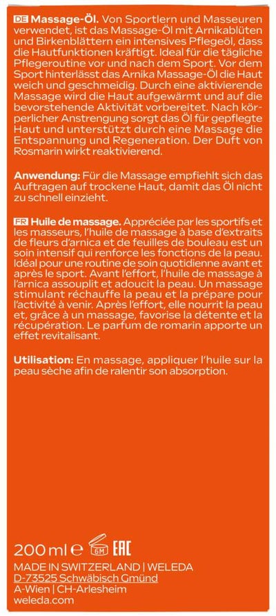 Weleda Sport Massage-Öl Arnika 200 ml