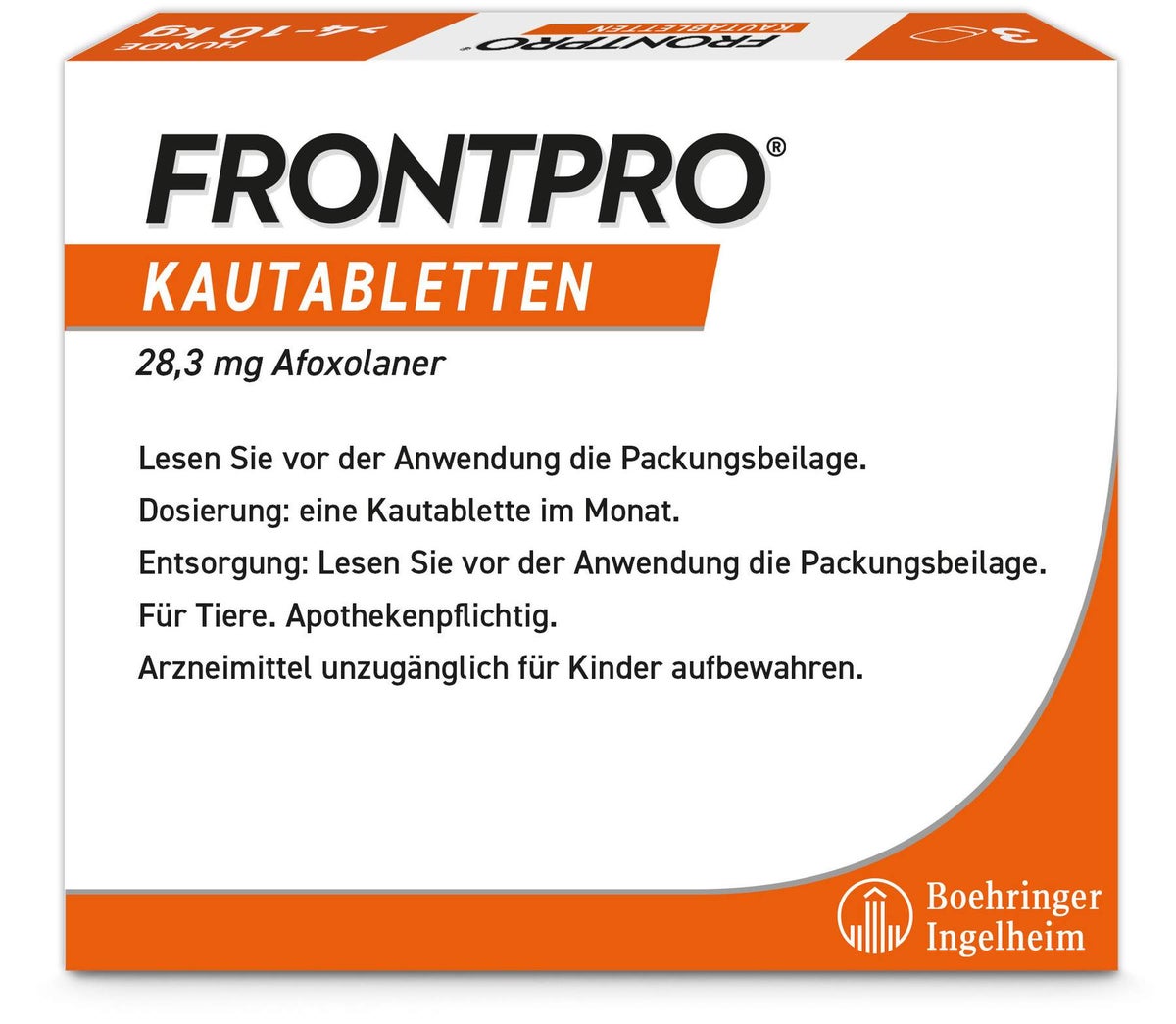 Frontpro 28,3 mg für Hunde 4-10 kg 3 Kautabletten