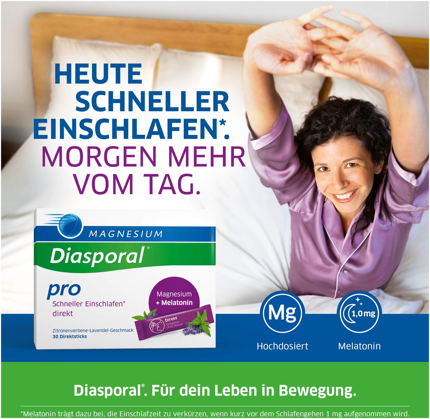 Magnesium Diasporal pro Schneller Einschlafen direkt 30 Sticks