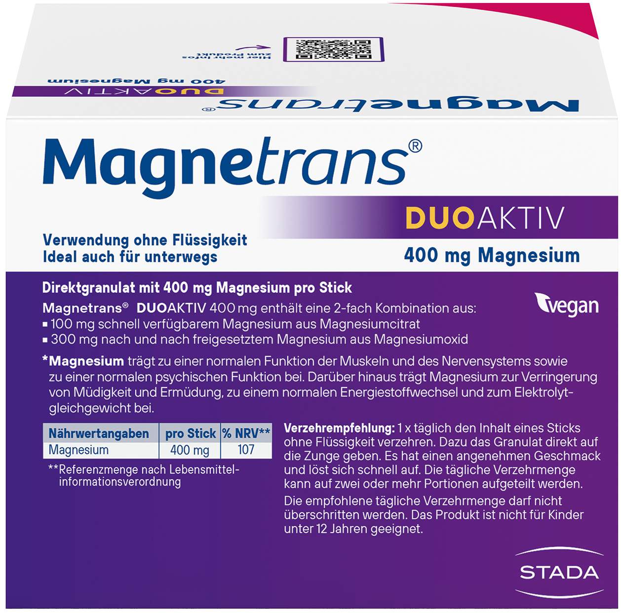 Magnetrans Duo Aktiv 400 mg 50 Sticks