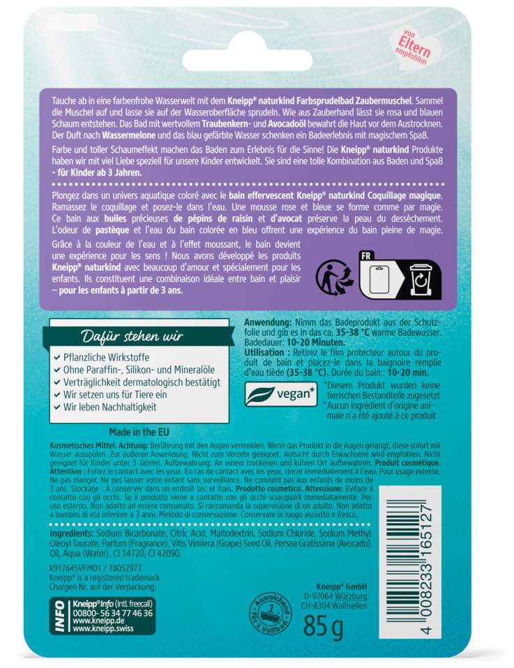 Kneipp Naturkind Zaubermuschel Farbsprudelbad 85 G