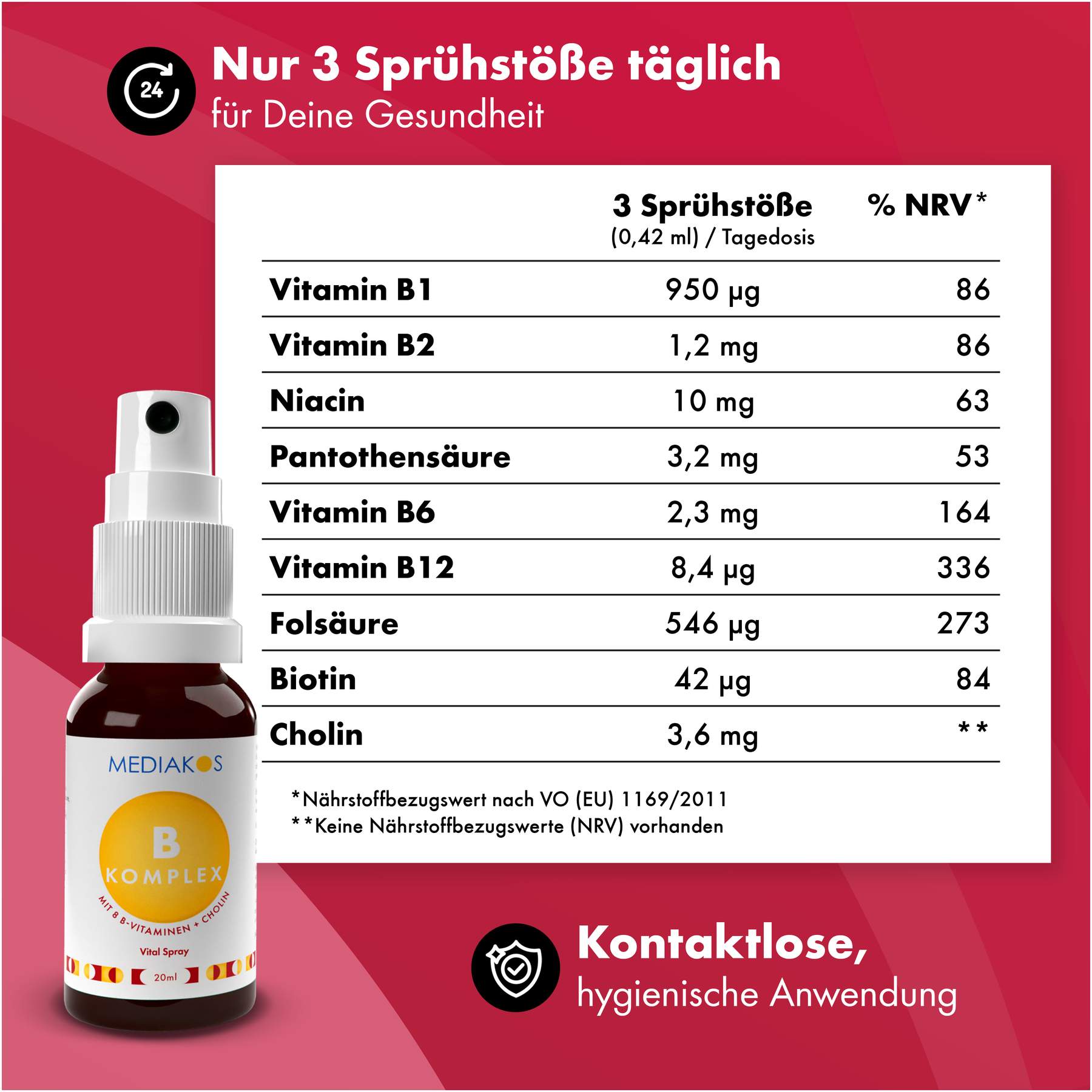 Vitamin B Komplex Mediakos Vital Spray 20 ml