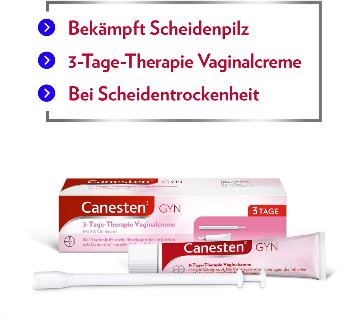 Canesten Gyn 3-Tage-Therapie Vaginalcreme 20 g Creme