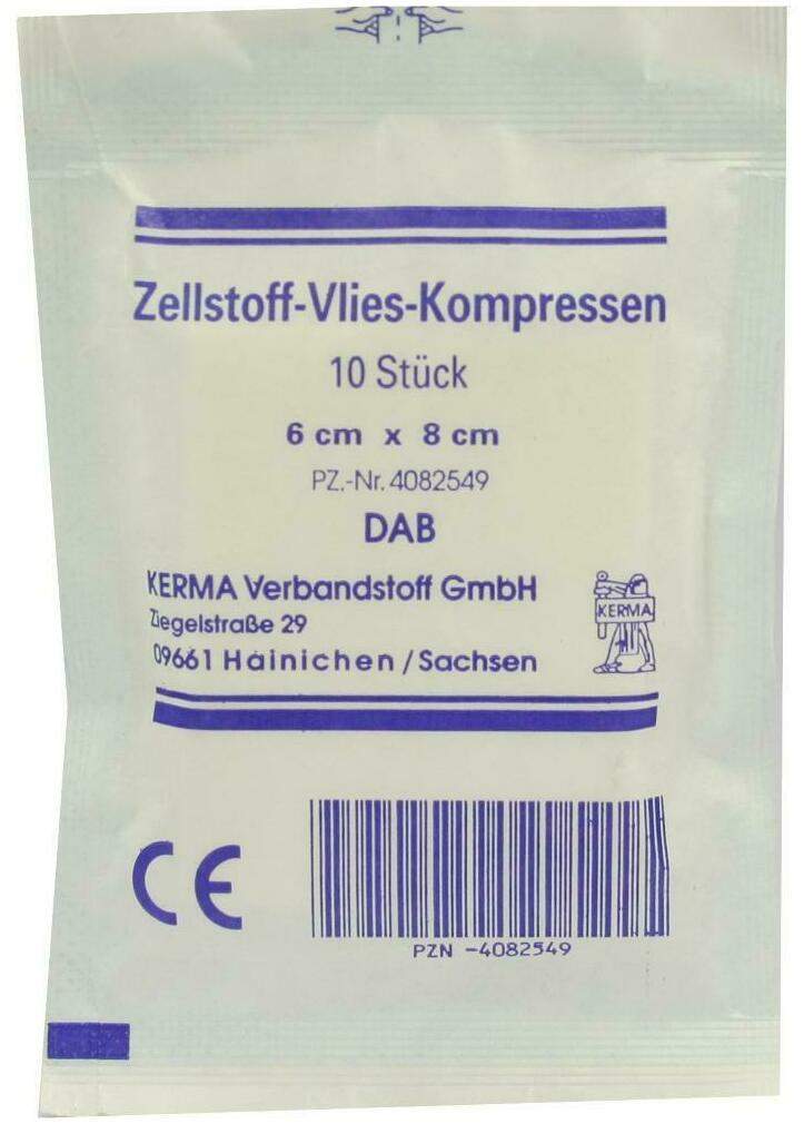 Zellstoff Vlies Kompressen 6 X 8 cm Unsteril 10 Kompressen
