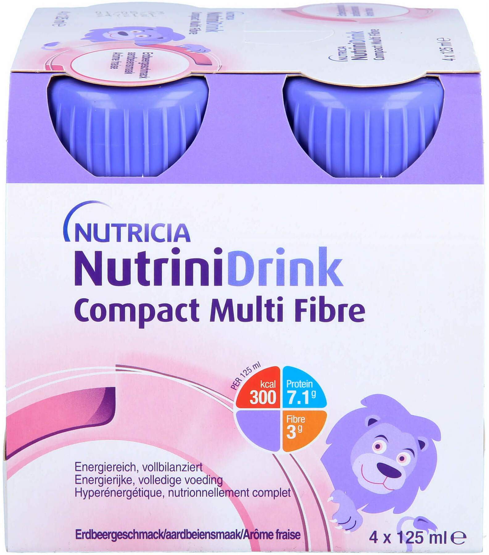 Nutrinidrink Compact Multifibre Erdbeere 4 X 125 ml