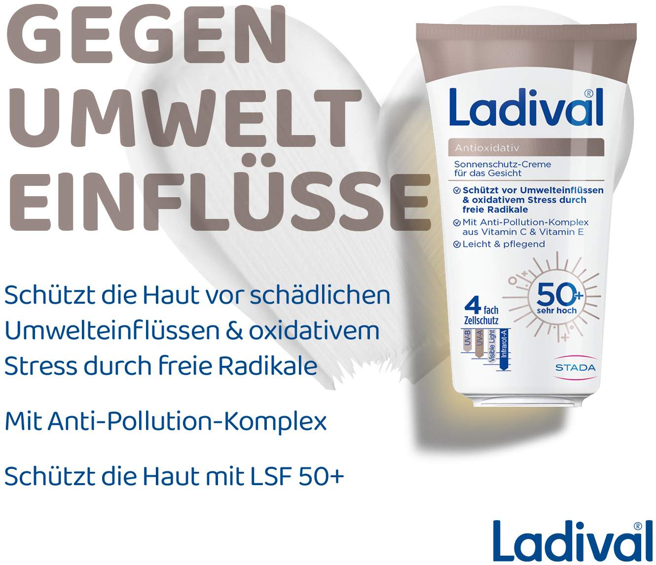 Ladival Antioxidativ Sonnenschutz Creme Gesicht LSF 50 + 50 ml