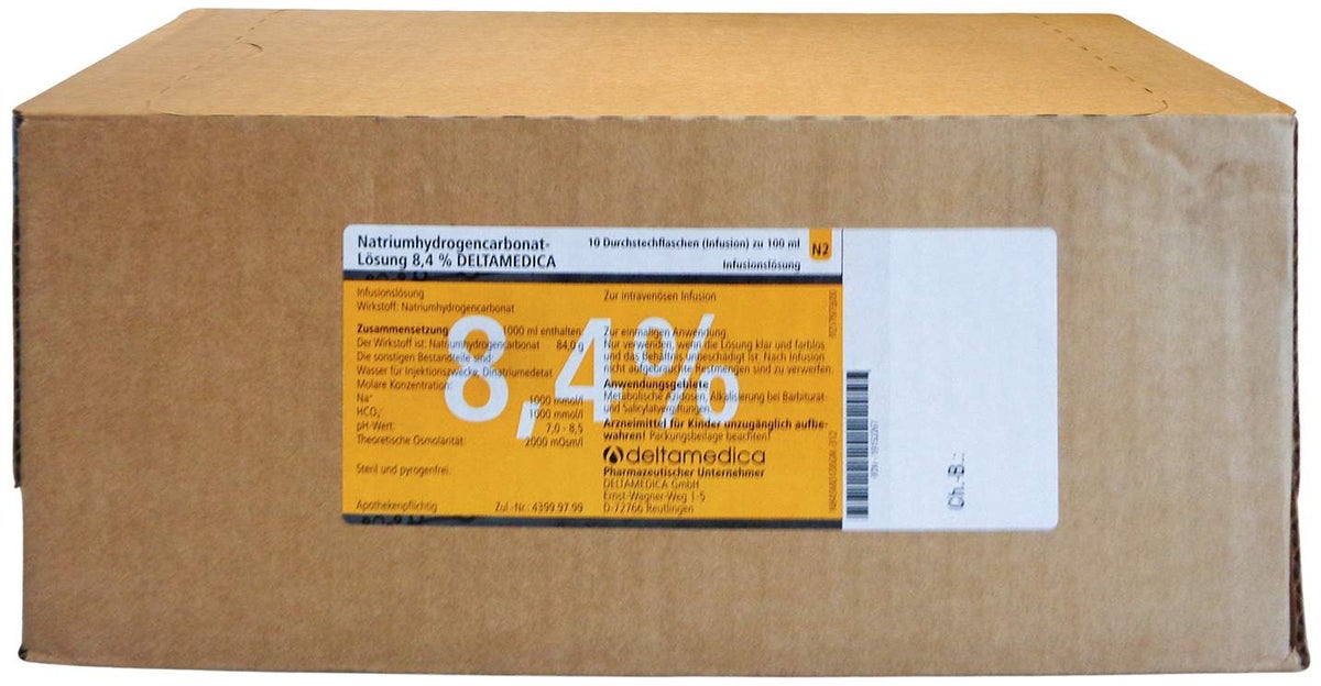 Natriumhydrogencarbonat-Lsg.8,4% Deltamedica Glas