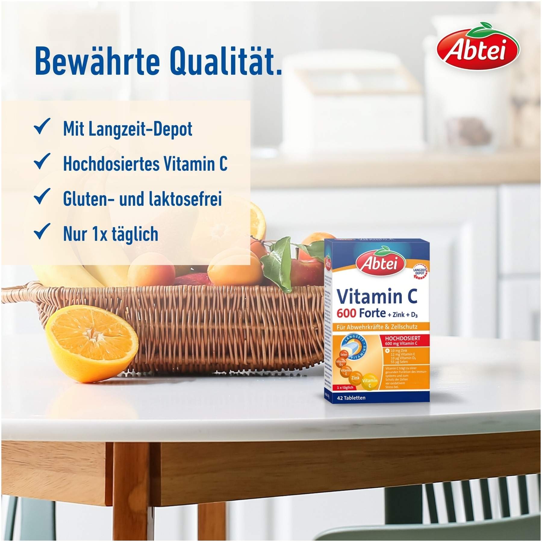 Abtei Vitamin C 600 Forte 42 Tabletten