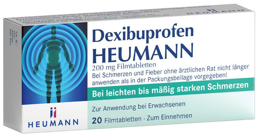 Dexibuprofen Heumann 200 mg 20 Filmtabletten