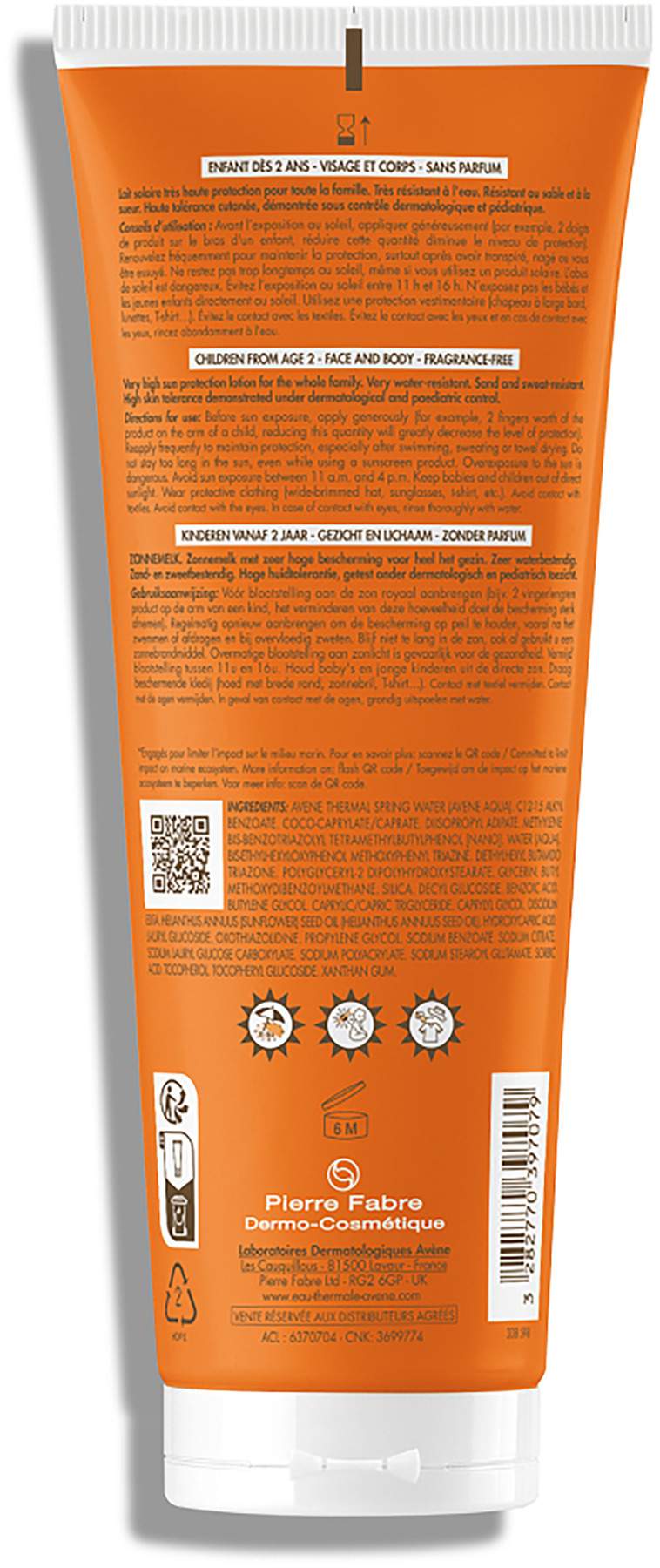 Avene Sunsitive Kinder Sonnenmilch SPF 50+ 250 ml Milch