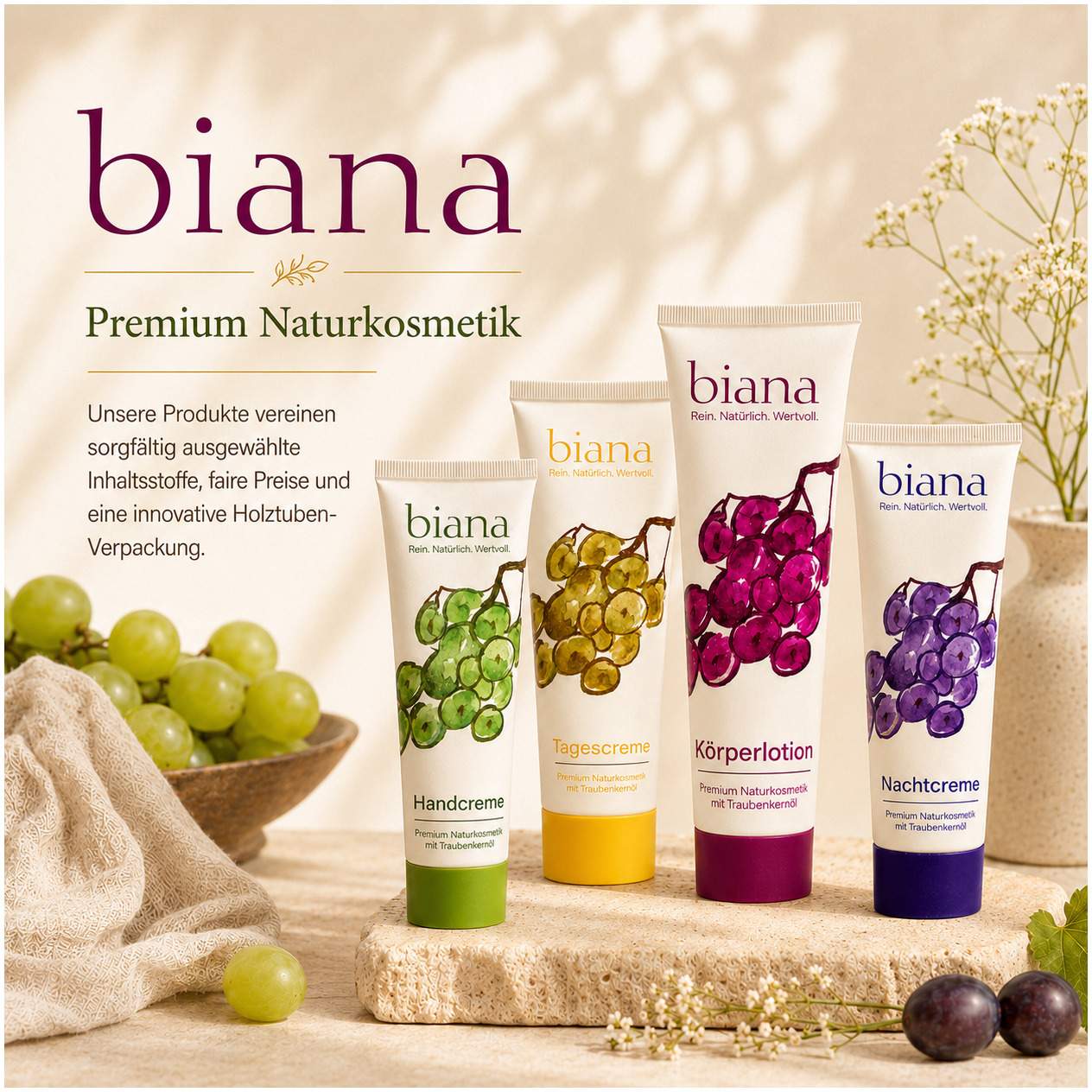 Biana Tagescreme mit Traubenkernöl 75 ml