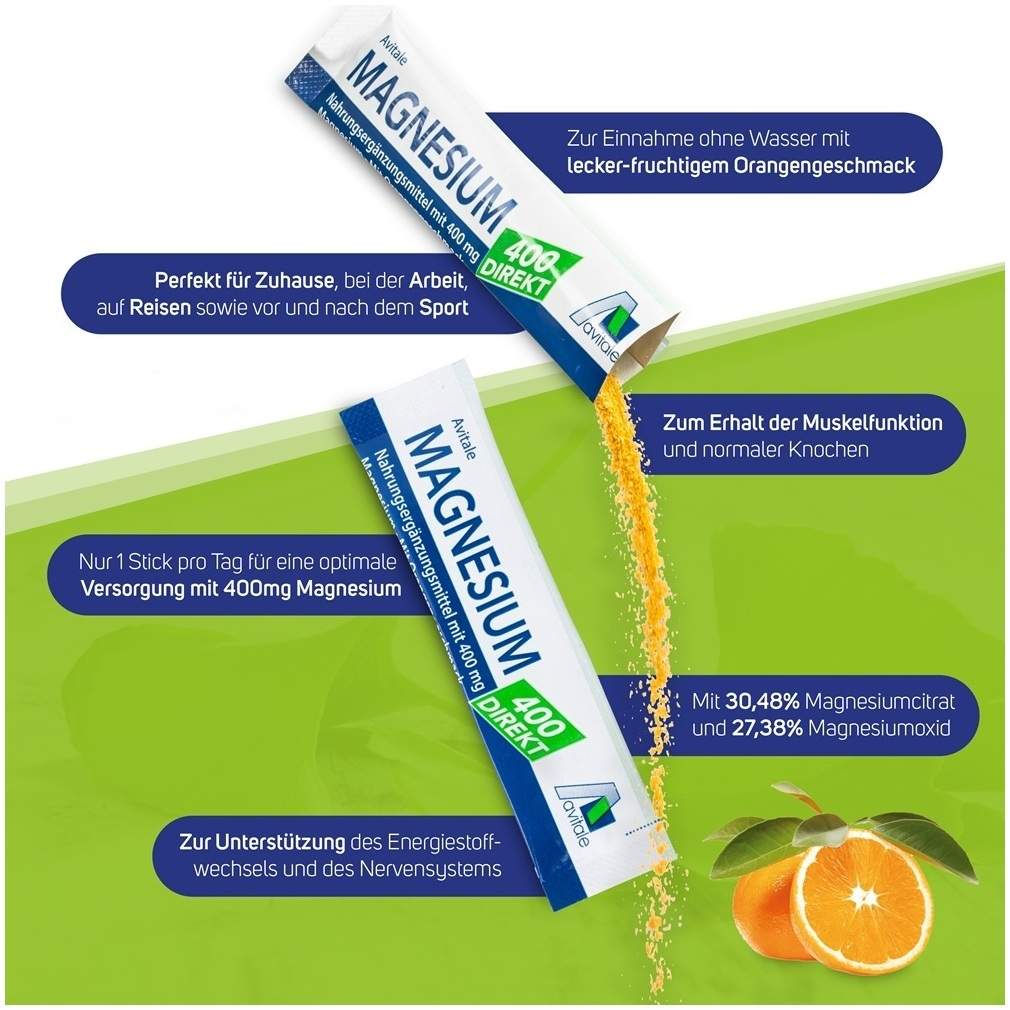 Magnesium 400 direkt Orange 50 Portionssticks