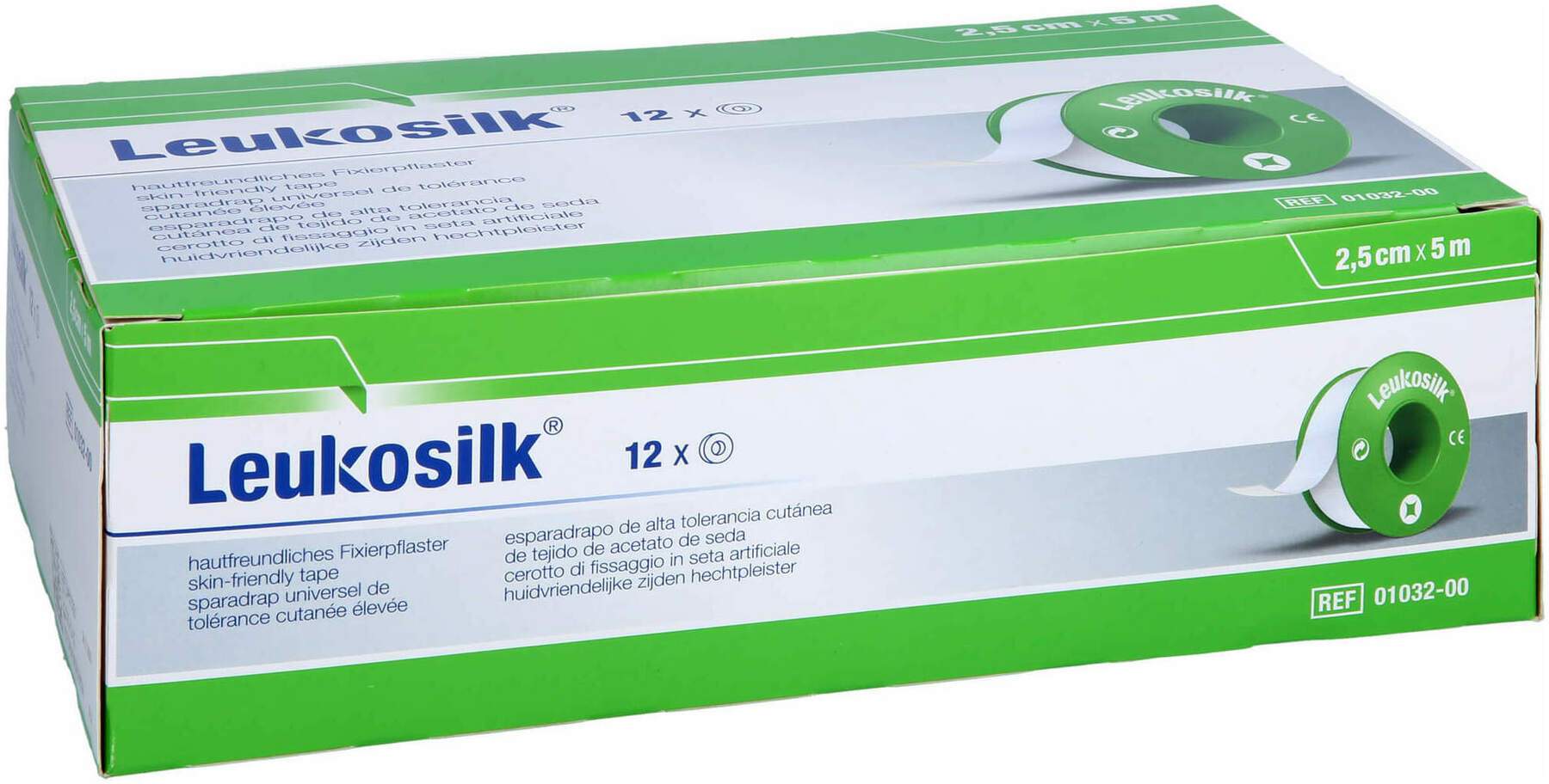 Leukosilk 2,5 cm X 5 M 12 Stück
