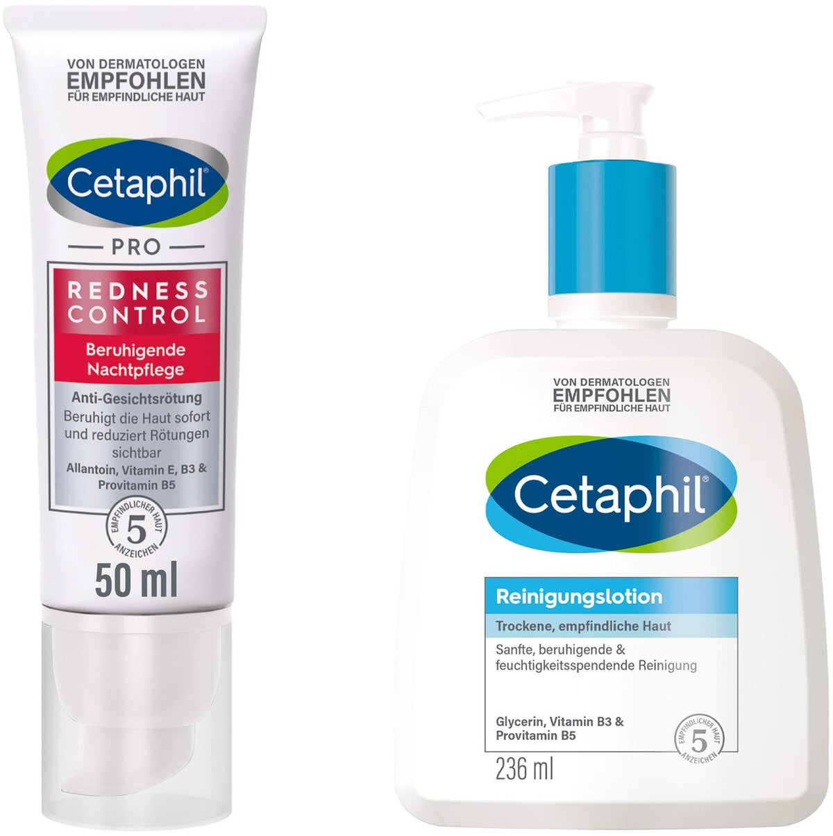 Cetaphil RednessControl Creme beruhigende Nachtpflege 50 ml + gratis Cetaphil Reinigungslotion 236 ml