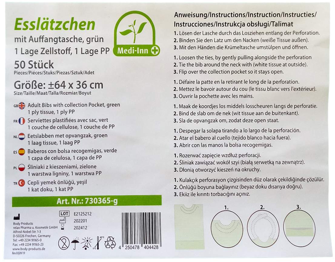 Lätzchen Einweg Mit Krümelfach 50 Stück