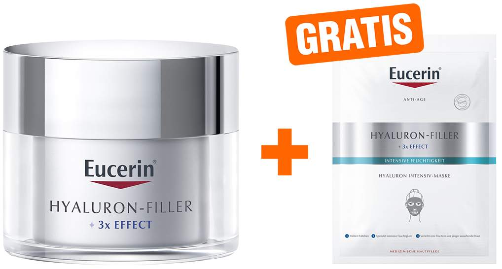 Eucerin Hyaluron Filler Tagespflege Normale und Mischhaut 50 ml + gratis Hyaluron Filler Maske