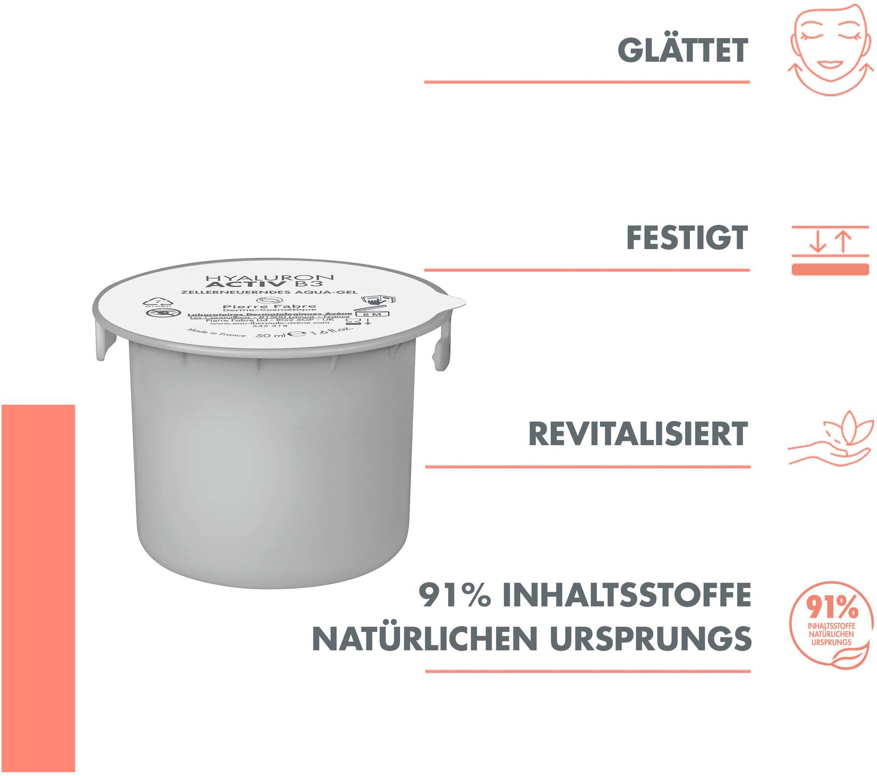 Avene Hyaluron Activ B3 zellerneuerndes Aqua-Gel Nachfüllpack 50 ml