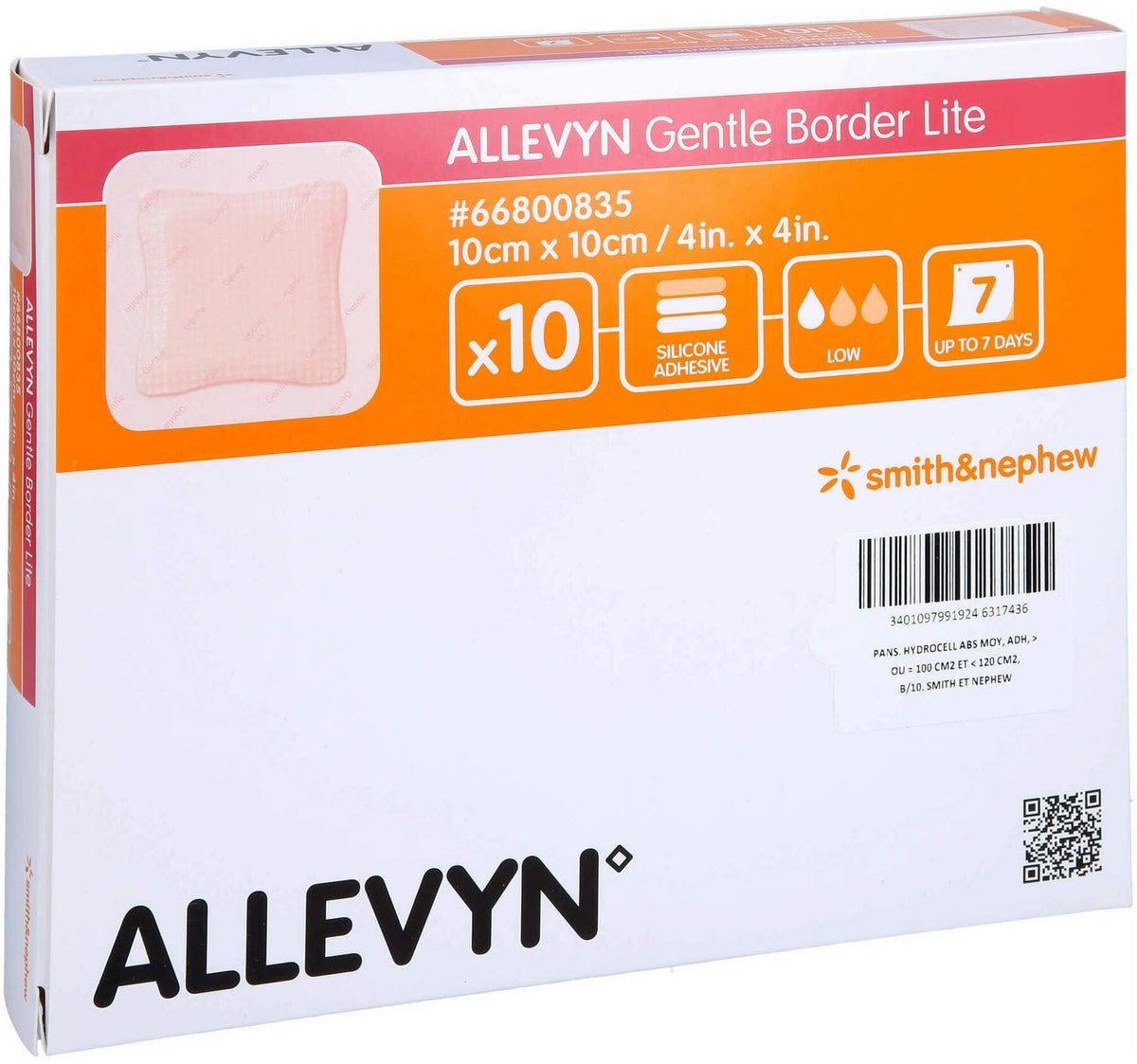 Allevyn Gentle Border Lite 10x10 cm Scha