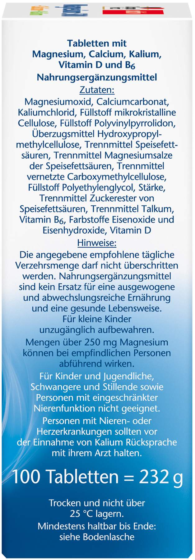 Doppelherz Aktiv Magnesium 500+calcium+kalium Tabletten 100  Stück