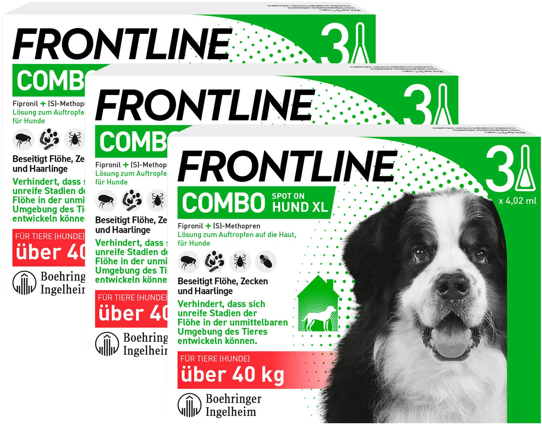 Frontline Combo Spot on Hund XL 40-60 kg 3 x 3 Pipetten