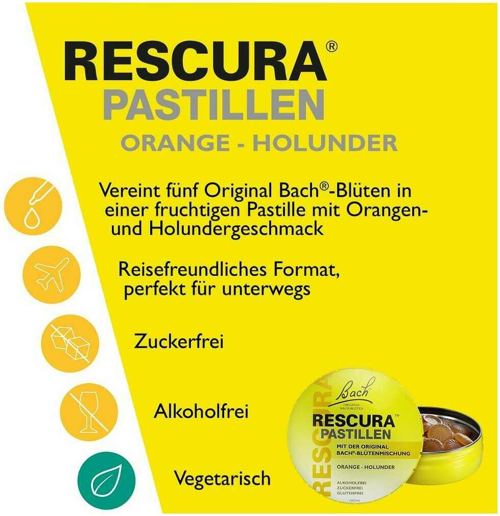 Bach Original Rescura Orange - Holunder 50 g Pastillen